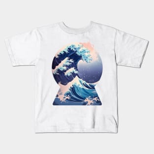 Great Wave Keyhole Aesthetic Kids T-Shirt